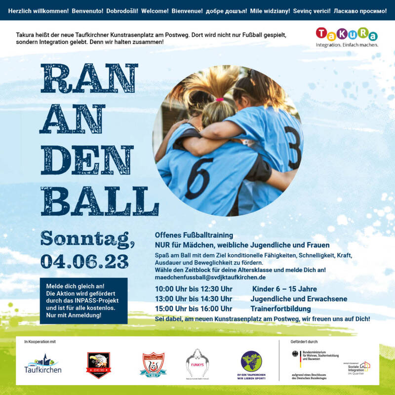 Offenes Fußballtraining für Mädchen, weibliche Jugendliche und Frauen